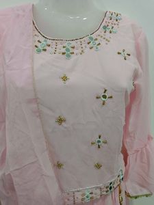 Pink Embroidered Kurta Set with Dupatta