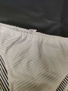 White Striped Bikini Briefs