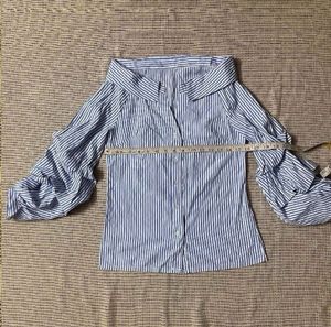 SHEIN Unity Off Shoulder StripedButtoned Shirt