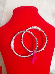 Elegant Silver Bangles Set