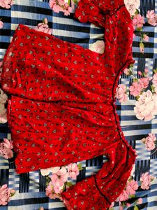 Boat Neck Beautiful Red Top