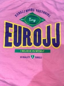 Pink EUROJJ Graphic Crop Top
