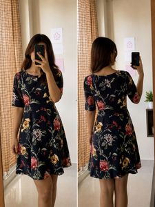 Floral Print Short Sleeve Mini Dress