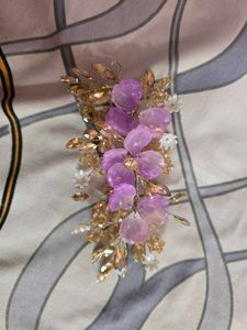 Beaded Floral Hair Clip