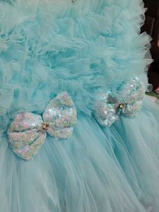 Beautiful Blue Tulle Dress with Bows