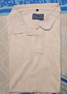 Louis Philippe Men's Classic White Polo Shirt