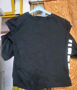 Chic Black Cut-Out T-Shirt