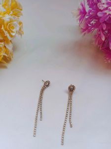 Kundan chain tassel earrings