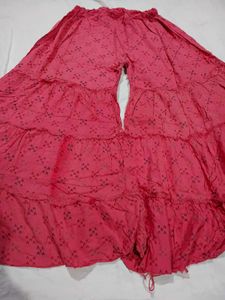 Flowy Pink Tiered Palazzo Pants