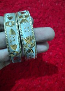 Silver & Gold Bangles (Set of 2)
