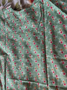 Vintage Green Floral Kurti