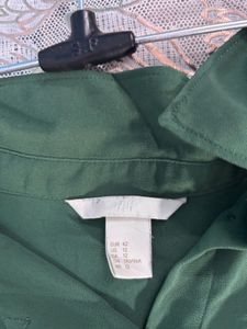 Emerald Green Sheer Button-Up Top