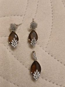 brown Gemstone Jewellery Set