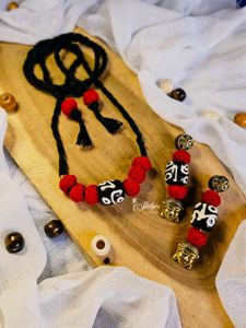Boho Beaded Choker and Earring Set