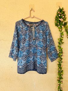Stylish Blue Printed Kurta