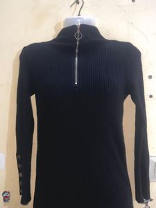 Chic Black Mini Sweater Dress