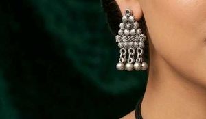 Oxidized Silver Necklace and Earring Set