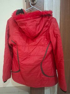 Red Fur Hooded Winter Jacket
