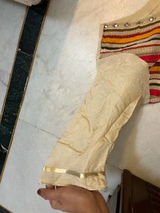 Elegant Cream Silk Blouse with Embellishments