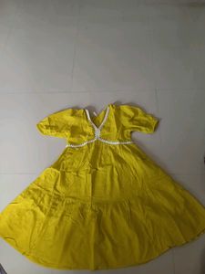 Yellow Kurta with White Embellishments