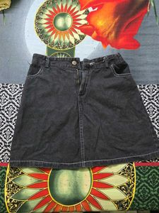 Dark Wash Denim Mini Skirt
