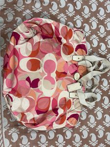 Vintage Coach Multicolor Monogram Tote Bag