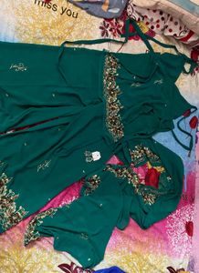 💚 90sbackless kurta,plazo,chuni,slang bag set 💚