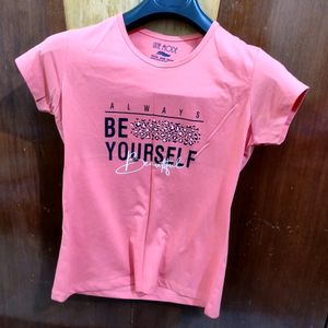 Pink Graphic Tee - 'Be Yourself'