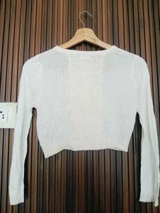 Cream Cropped Cardigan