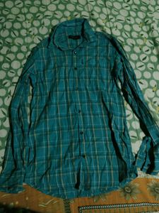 Men's Teal Plaid Long Sleeve Shirt