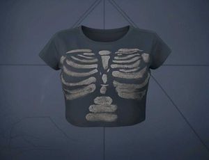 Skeleton Graphic Tee goth look(Handmade)