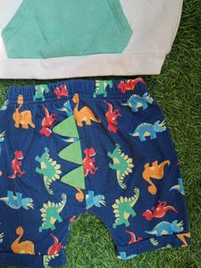 Dinosaur Print Sweatshirt &amp; Shorts Set