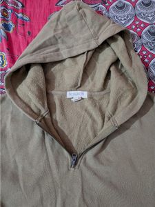 Cozy Cropped Khaki Hoodie