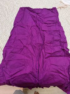 Vibrant Purple Cotton Saree Peticoat