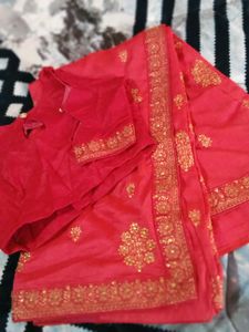 Beutiful ♥️ Rose 🌹 Pink Saree With Blouse