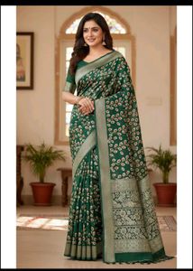 Elegant Green Floral Saree