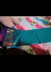 New Double Shade Saree With Stitchied Blouse