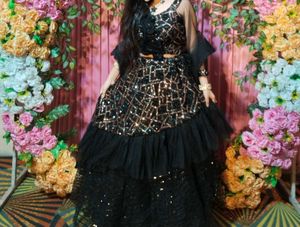 Stylish Black Embellished Lehenga Choli