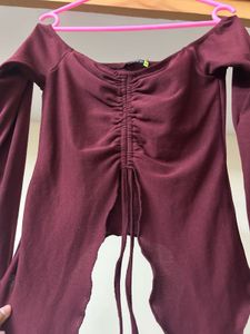 Burgundy Long Sleeve Top by Tokyo talkies
