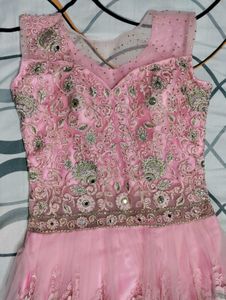 Stunning Pink Embroidered Ethnic Gown