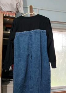 Denim &amp; Black Long Sleeve Dress