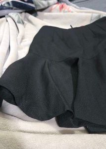 Chic Black Flared Mini Skirt