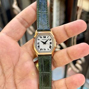 Fossil Gold Tone Watch Blue Strap