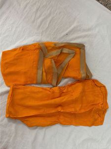 3 Piece Orange Embroidered Ethnic Gown