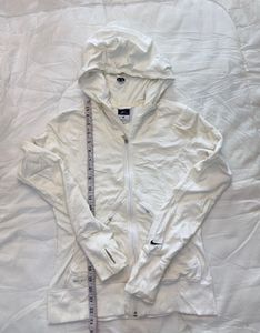 Cream Nike Dri-FIT Zip-Up Hoodie