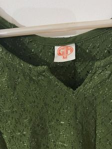 Elegant Green Textured Kurta