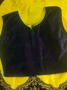 Girls Yellow Blue Lehenga Choli Age 2 To 3 Years