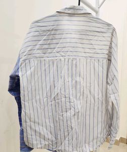 Oversized Striped Button-Up Shirt