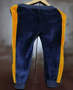 Navy Blue Velvet Winter Pajami For 3- 4 Year Girl