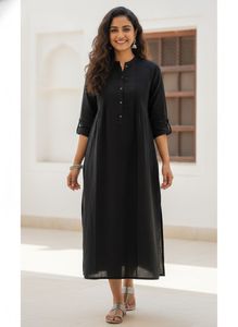 cotton Black Kurta